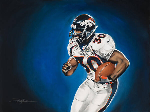 Terrell Davis Art Print featuring the drawing Terrell Davis #1 by Don Medina