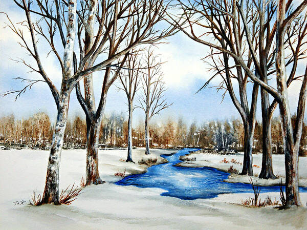 Winter Art Print featuring the painting Winter Respite by Thomas Kuchenbecker