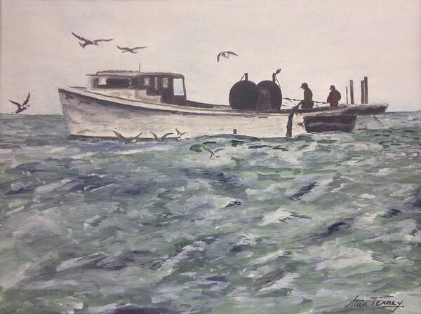 Boat Art Print featuring the painting Workboat by Stan Tenney