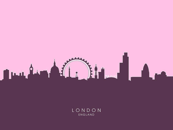 London Art Print featuring the digital art London England Skyline #10 by Michael Tompsett
