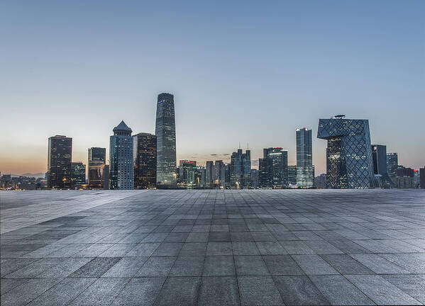Downtown District Art Print featuring the photograph Beijing city square #2 by DuKai photographer