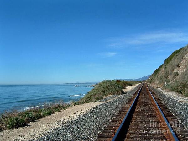 Abstract Art Print featuring the photograph Coastal Train Tracks #2 by Henrik Lehnerer