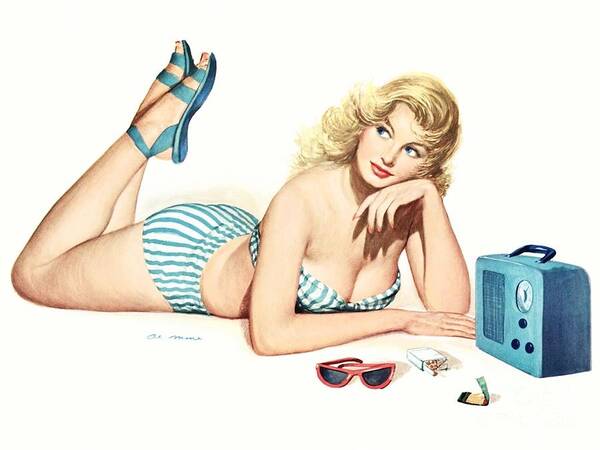  Pinup Poster Art Print featuring the photograph Esquire Pin Up Girl by Action