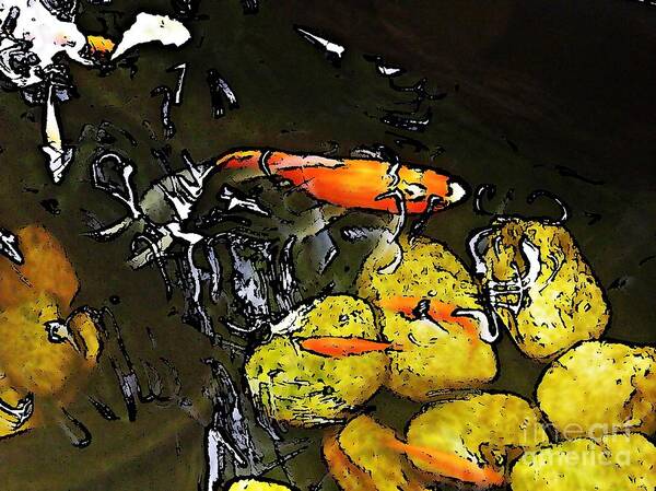 Goldfish Pond Art Print featuring the photograph Goldfish Pond by Sarah Loft