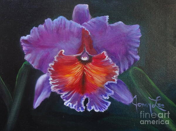 Cattleya Orchid Art Print featuring the painting Lavender Orchid by Jenny Lee