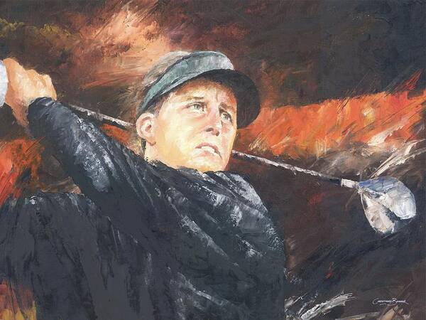 Golf Art Print featuring the painting Phil Mickelson #2 by Christiaan Bekker