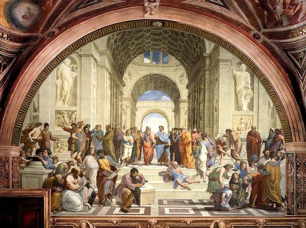 Raphael Art Print featuring the painting School of Athens by Raphael