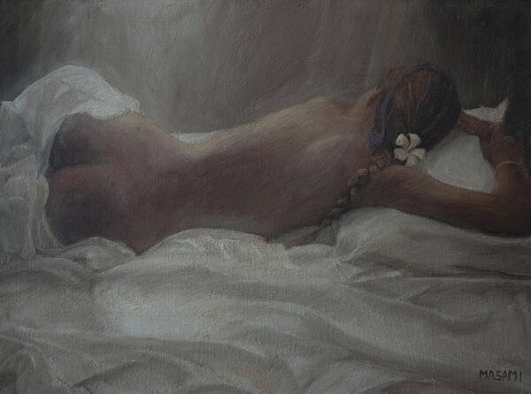 Nude Art Print featuring the painting Sleeping Beauty #2 by Masami Iida
