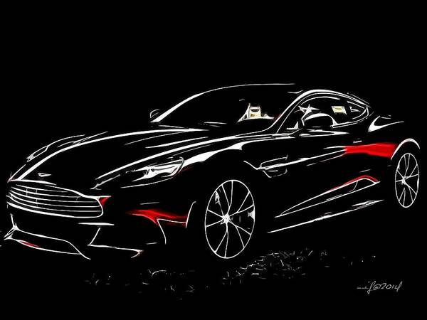 Car Art Print featuring the digital art 2013 Aston Martin Vanquish by Maciek Froncisz