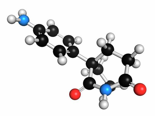 Aminoglutethimide Art Print featuring the photograph Aminoglutethimide Anti-steroid Molecule #3 by Molekuul