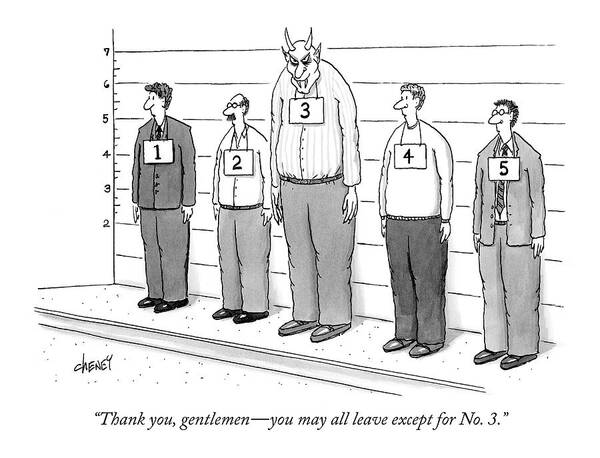 Crime Police Religion Art Print featuring the drawing Thank You, Gentlemen - You May All Leave by Tom Cheney