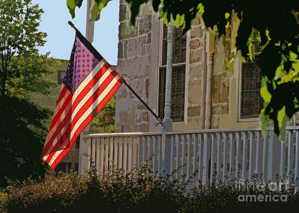 United States Flags Art Print featuring the photograph Dawn's Early Light by Geoff Crego