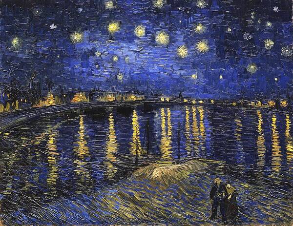 Vincent Van Gogh Art Print featuring the painting Starry Night Over The Rhone #4 by Vincent Van Gogh