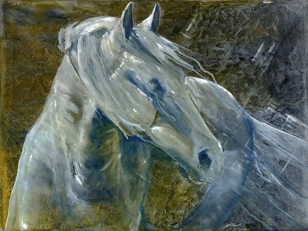 Horse Art Art Print featuring the painting A Cool Morning Breeze by Jani Freimann