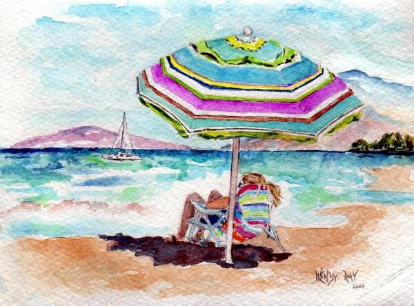 Watercolor Art Print featuring the painting A Sweet Day in Maui by Wendy Ray