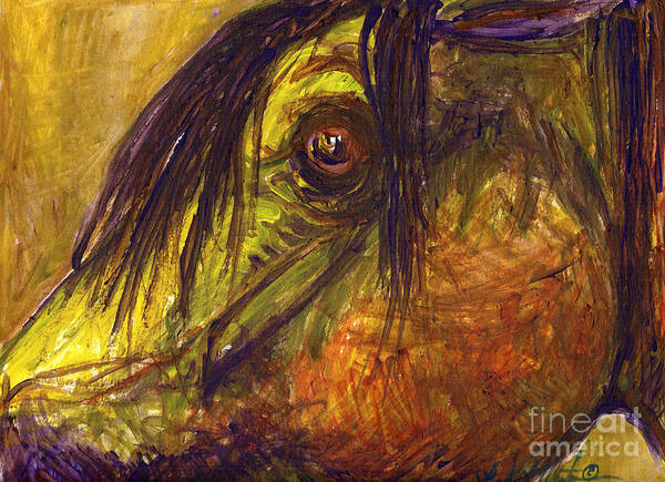 Horse Art Print featuring the painting Ancient by Linda L Martin