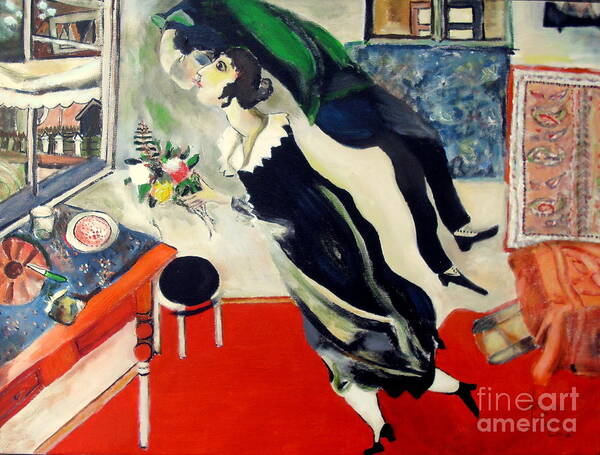 Reproduction Art Print featuring the painting after Marc Chagall by Jodie Marie Anne Richardson Traugott     aka jm-ART