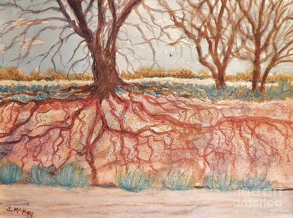 Trees Art Print featuring the painting After The Flash Flood by Suzanne McKay