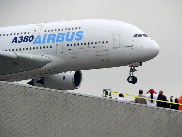 Airbus Art Print featuring the photograph Airbus A380 by Jeff Lowe