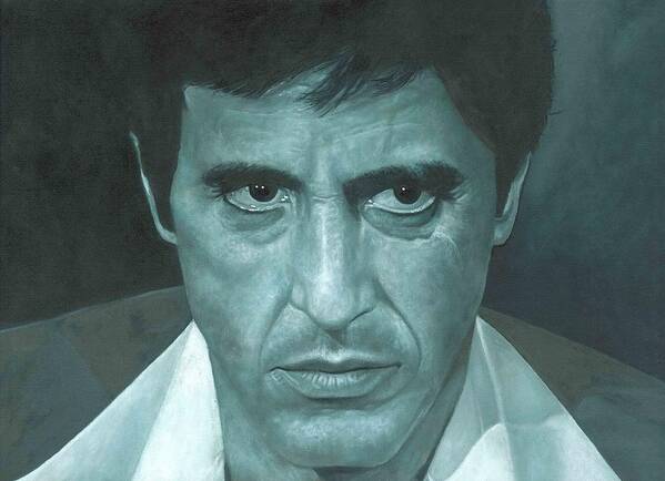 Al Pacino Art Print featuring the painting Al Pacino 'Scarface' by David Dunne