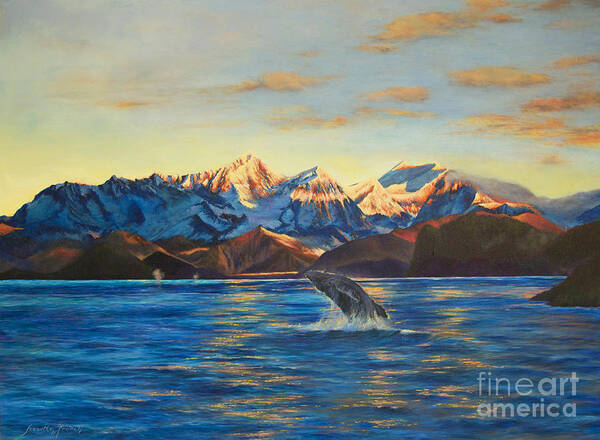 Landscape Art Print featuring the painting Alaska Dawn by Jeanette French