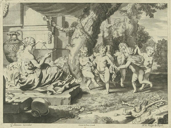 1658 - 1693 Art Print featuring the drawing Allegory Of Music, Nicaise De Ruyter, Johannes De Ram by Artokoloro