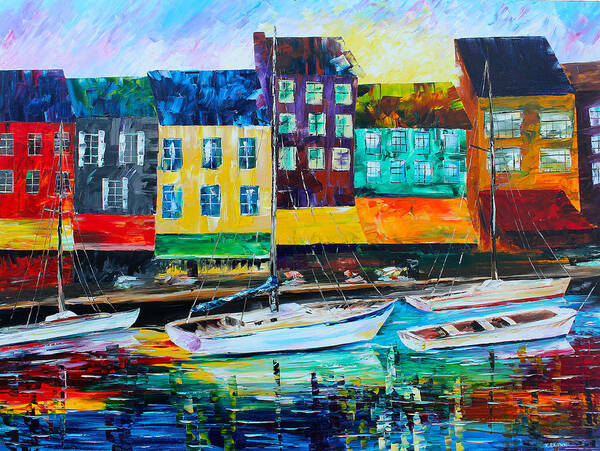 Caribbean House Art Print featuring the painting Along the Harbor by Kevin Brown