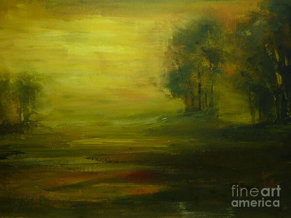 Landscapes Art Print featuring the painting Amber by Pusita Gibbs