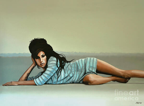 Amy Winehouse Art Print featuring the painting Amy Winehouse 2 by Paul Meijering