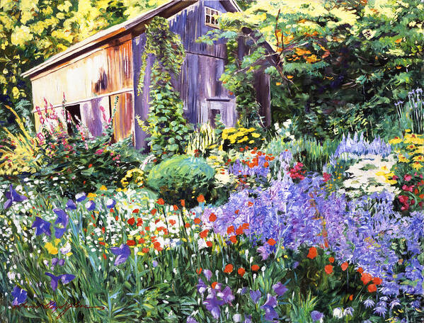 Gardenscape Art Print featuring the painting An Impressionist Garden by David Lloyd Glover