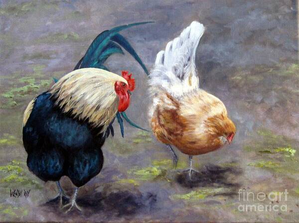 Oil Painting Art Print featuring the painting An Interesting Find by Wendy Ray