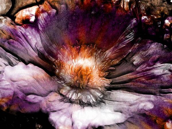 Flowers Art Print featuring the digital art Ancient Flower 1 by Lilia S