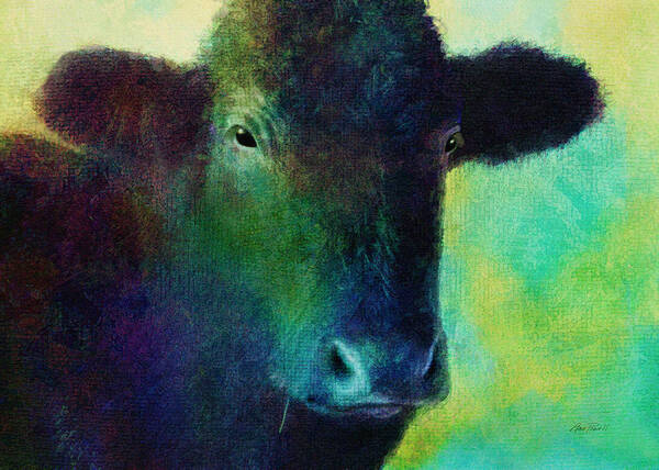Cow Art Print featuring the photograph animals - cows- Black Cow by Ann Powell