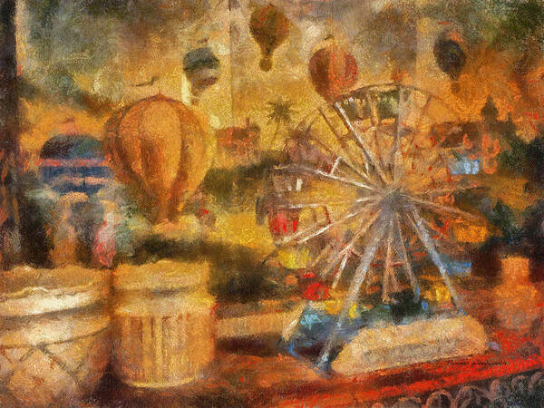 Toy Art Print featuring the photograph Antique Ferris Wheel WDW Photo Art by Thomas Woolworth