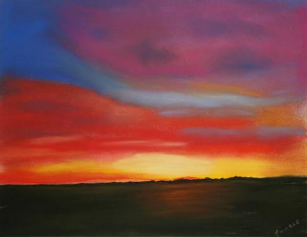Sunset Art Print featuring the pastel Arizona Sunset by Michele Turney