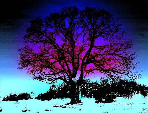 Purple Haze Covered Tree Art Print featuring the digital art Artist Tree 6 by Mark Herman
