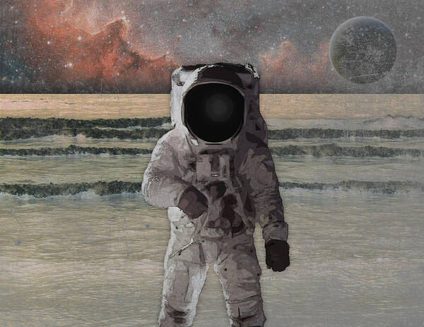 Astronaut Art Print featuring the digital art Astronaut Space Mission by Phil Perkins
