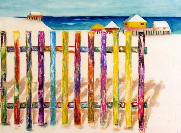 Beach Art Print featuring the painting At The Beach by Frances Marino