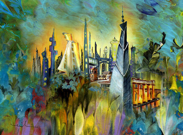 Fantasy Art Print featuring the painting Atlantis by Miki De Goodaboom