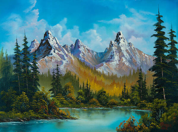 Landscape Art Print featuring the painting Autumn's Magnificence by Chris Steele