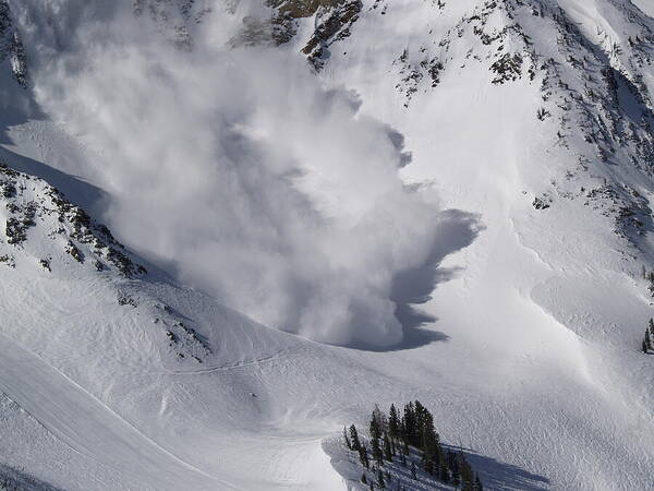 Snow Art Print featuring the photograph Avalanche IV by Bill Gallagher