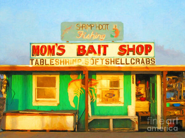 Americana Art Print featuring the photograph Bait Shop 20130309-1 by Wingsdomain Art and Photography