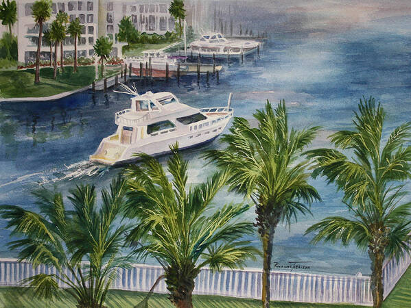 Cabin Cruiser Art Print featuring the painting Balcony View by Roxanne Tobaison