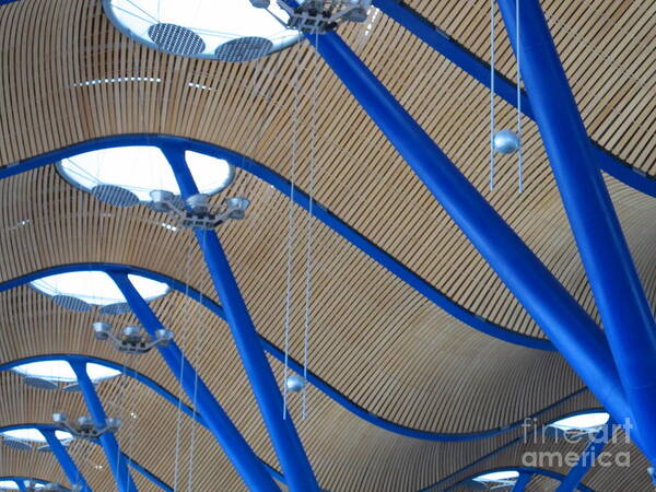 Airport Art Print featuring the photograph Barajas Ceiling Six by Tina M Wenger