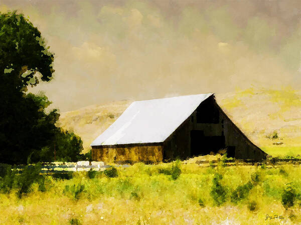 Art Art Print featuring the photograph Barn in pasture  by Gary De Capua