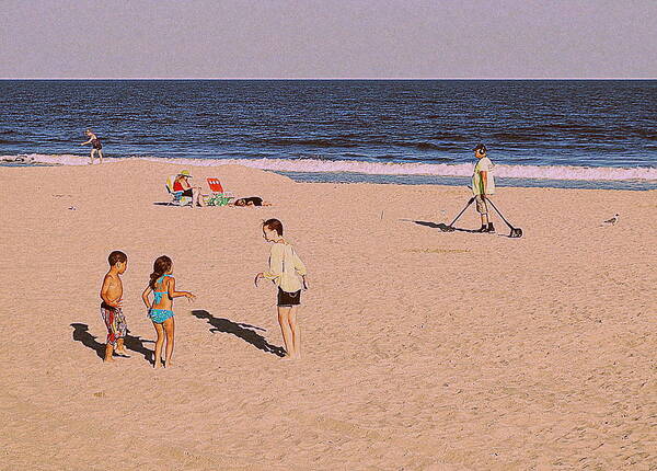 Ocean City Art Print featuring the photograph Beach Activities by Mary Beth Landis