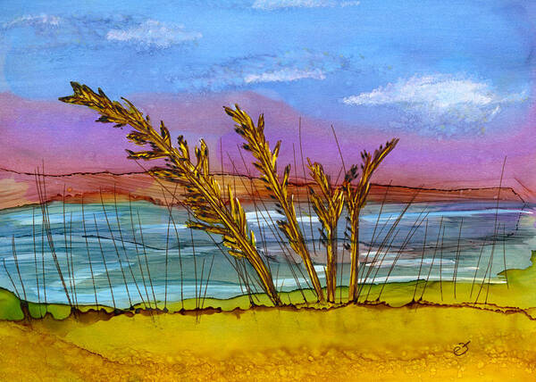 Beach Art Print featuring the painting Beach Berm by Eli Tynan