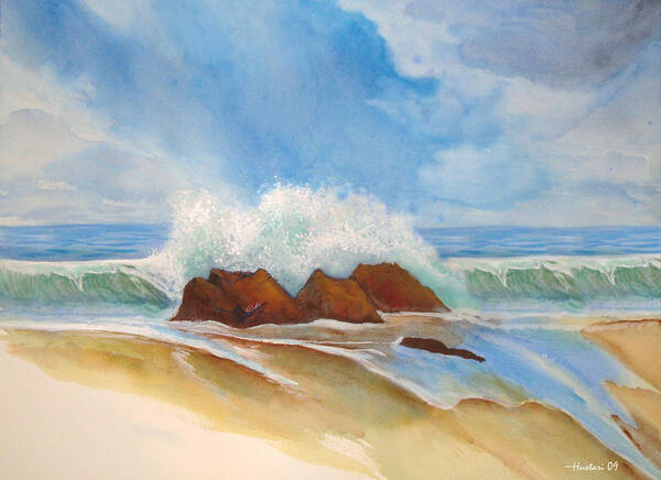 Rick Huotari Art Print featuring the painting Beach Front by Rick Huotari