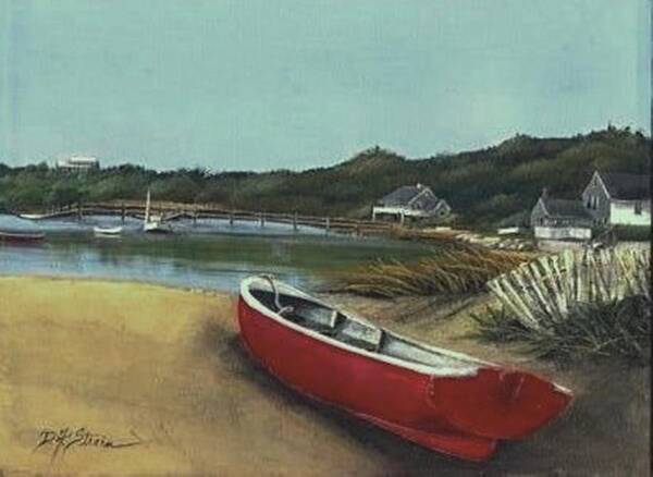 Ocean Art Print featuring the painting Beached Boat by Diane Strain
