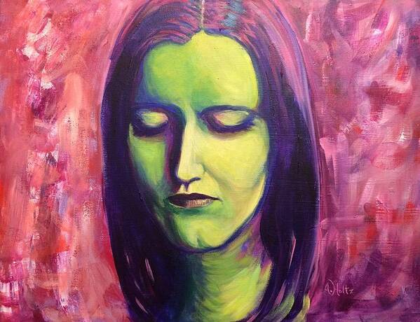 Portrait Art Print featuring the painting Beautiful Dreamer by Arlene Holtz